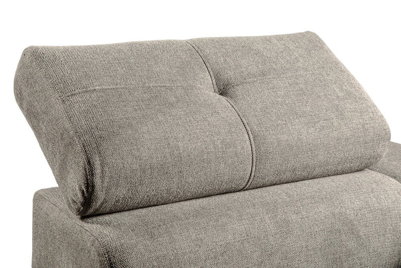 Savvy 5-Piece Left-Facing Linen-Look Fabric Sleeper Sectional with Storage Chaise and Adjustable Headrests - Grey