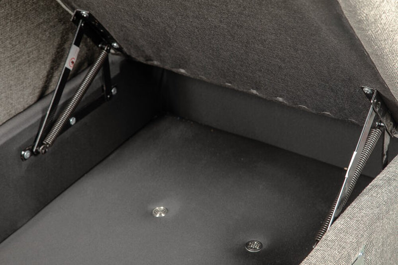 Savvy 5-Piece Left-Facing Linen-Look Fabric Sleeper Sectional with Storage Chaise and Adjustable Headrests - Grey