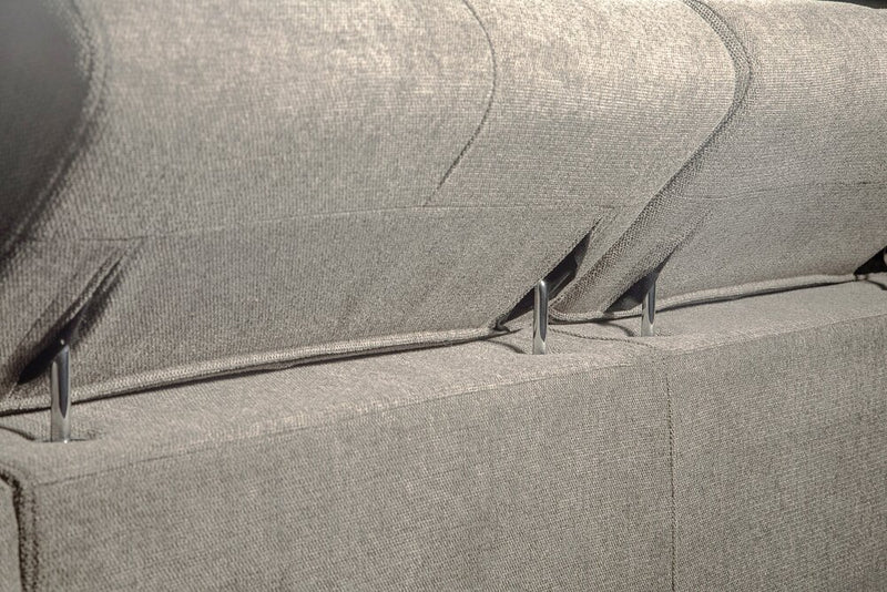 Savvy 5-Piece Left-Facing Linen-Look Fabric Sleeper Sectional with Storage Chaise and Adjustable Headrests - Grey