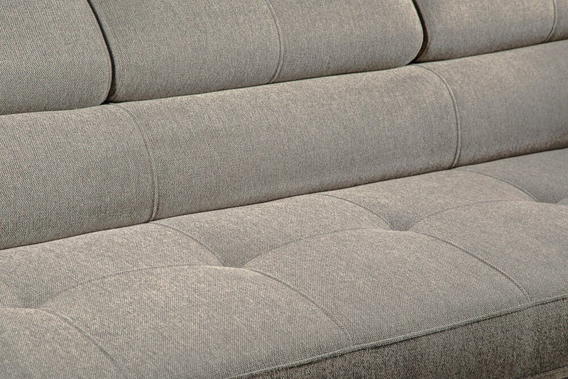 Savvy 5-Piece Left-Facing Linen-Look Fabric Sleeper Sectional with Storage Chaise and Adjustable Headrests - Grey