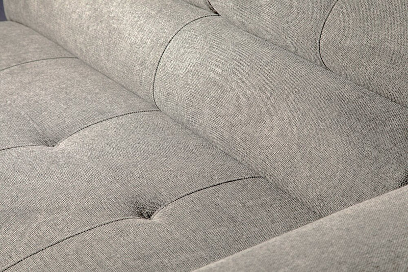 Savvy 5-Piece Left-Facing Linen-Look Fabric Sleeper Sectional with Storage Chaise and Adjustable Headrests - Grey