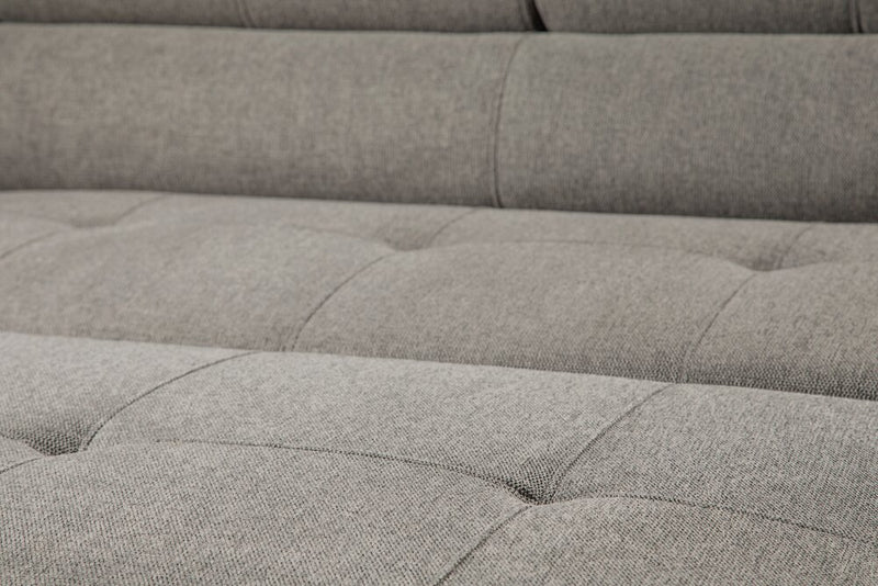 Savvy 5-Piece Left-Facing Linen-Look Fabric Sleeper Sectional with Storage Chaise and Adjustable Headrests - Grey