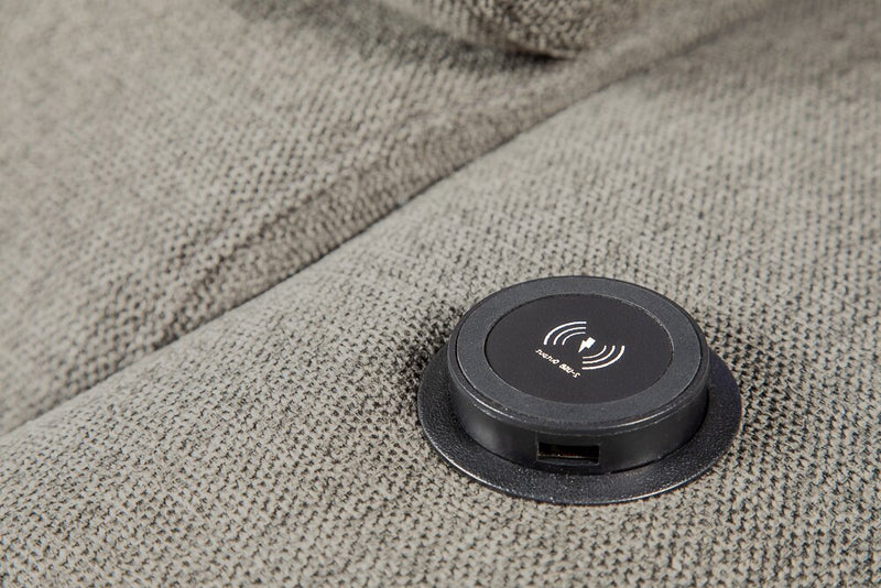 Savvy 5-Piece Left-Facing Linen-Look Fabric Sleeper Sectional with Storage Chaise and Adjustable Headrests - Grey