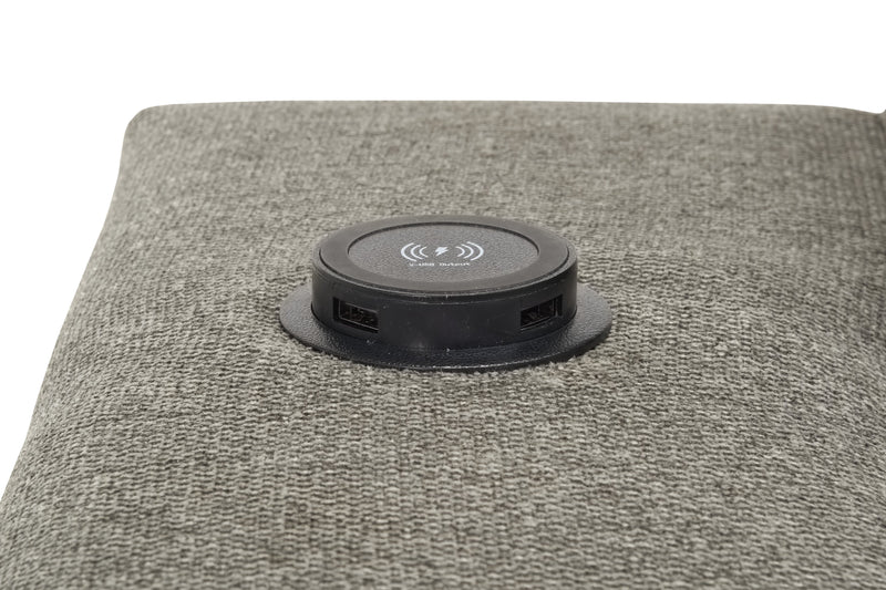 Savvy 2-Piece Right-Facing Linen-Look Fabric Sleeper Sectional with Storage Chaise and Adjustable Headrests - Grey