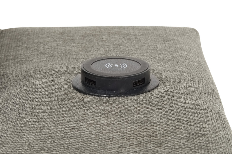 Savvy 2-Piece Left-Facing Linen-Look Fabric Sleeper Sectional with Storage Chaise and Adjustable Headrests - Grey