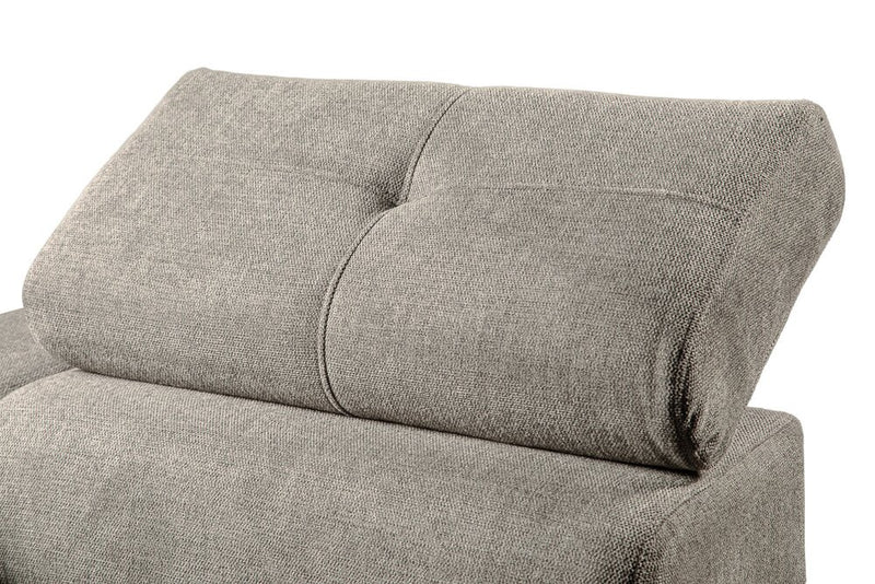 Savvy 5-Piece Right-Facing Linen-Look Fabric Sleeper Sectional with Storage Chaise and Adjustable Headrests - Grey