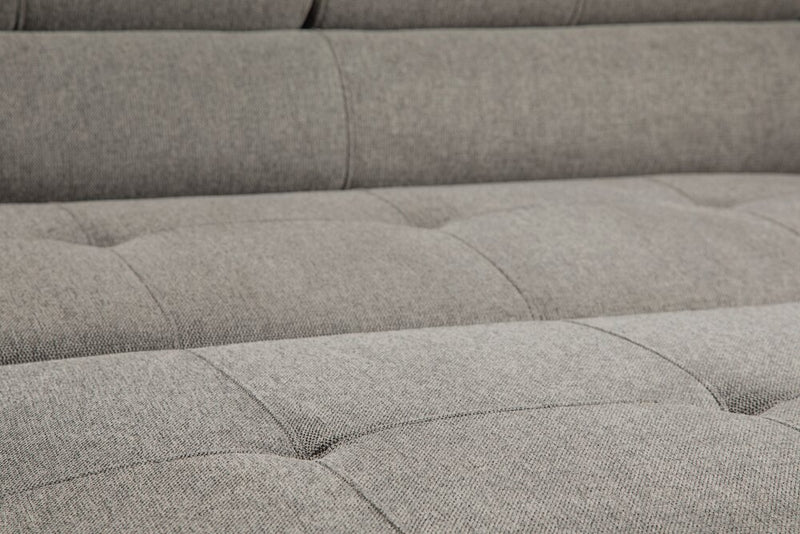 Savvy 5-Piece Right-Facing Linen-Look Fabric Sleeper Sectional with Storage Chaise and Adjustable Headrests - Grey