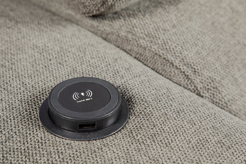 Savvy 5-Piece Right-Facing Linen-Look Fabric Sleeper Sectional with Storage Chaise and Adjustable Headrests - Grey