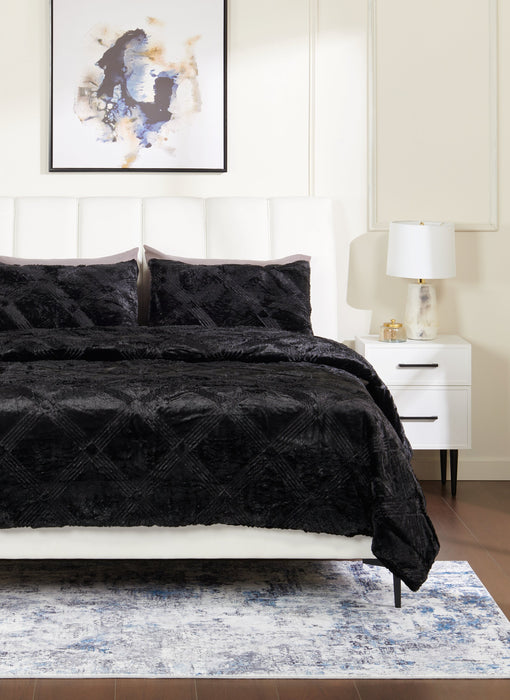 Serene 3-Piece King Comforter Set - Black