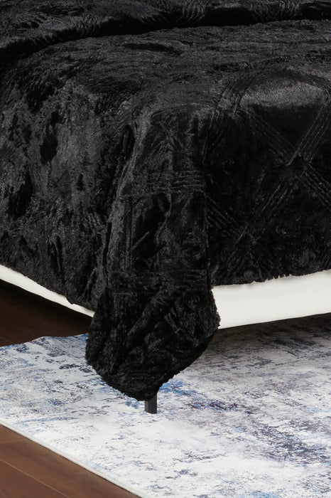 Serene 3-Piece King Comforter Set - Black