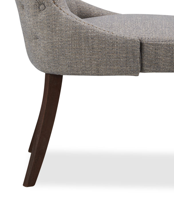 Shea Wing-Back Dining Chair with Linen-Look Fabric, Wood - Grey