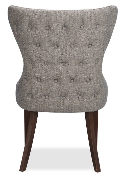 Shea Wing-Back Dining Chair with Linen-Look Fabric, Wood - Grey