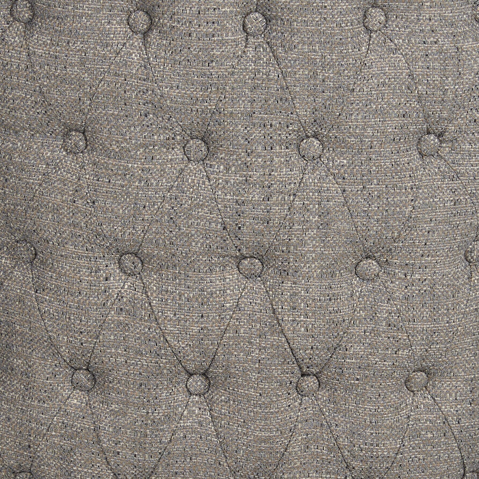 Shea Wing-Back Dining Chair with Linen-Look Fabric, Wood - Grey