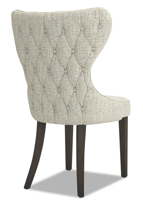 Shea Wing-Back Dining Chair with Linen-Look Fabric, Wood - Ivory