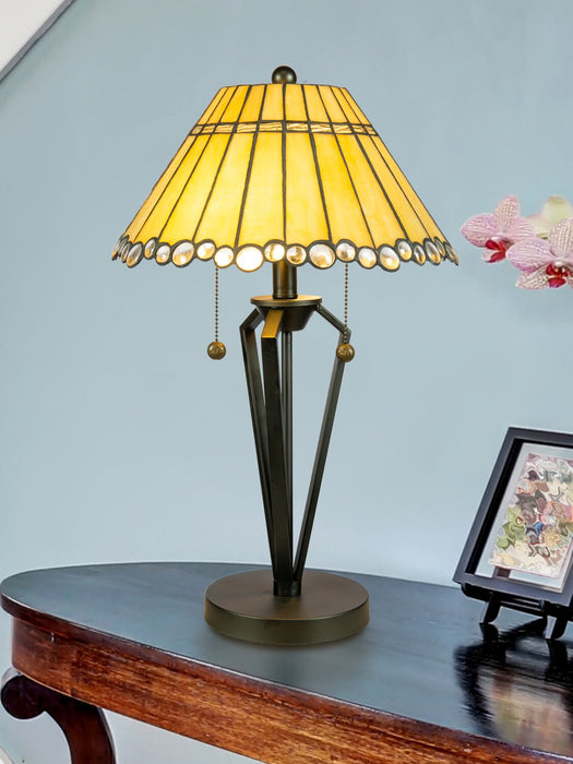 Celeste 22.5\" Tiffany Style Hand-Blown Glass Table Lamp