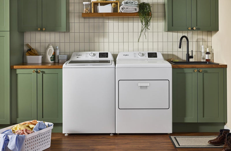 Whirlpool 4.8 Cu. Ft. Top Load Washer and 7 Cu. Ft. Electric Dryer with AutoSensing - White