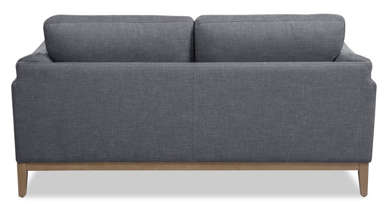 Valley 67.7\" Fabric Loveseat with Rubberwood Base and Legs - Pewter