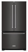 KitchenAid 36\" 20 Cu. Ft. Counter-Depth French-Door Refrigerator - Black Stainless Steel - KRFC136RBS