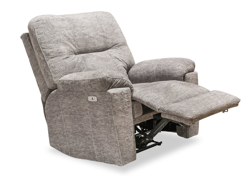 Made in Canada Fynn 40\" Chenille Fabric Power Reclining Chair with USB Port - Dove Grey