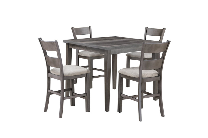 Krew Counter-Height Dining Chair with Polyester Fabric, Ladder Back, Melamine - Grey