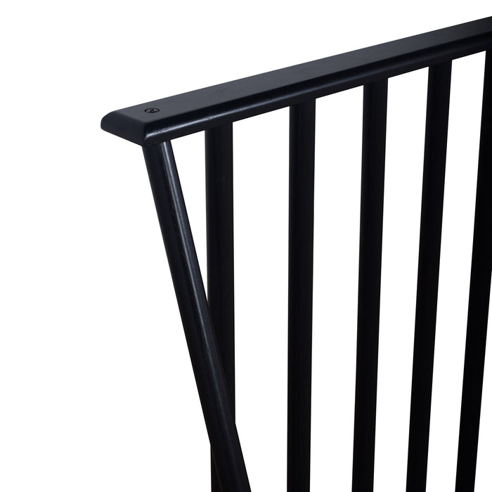 Milan Platform Bed with Headboard & Frame,  Mid-Century Modern, Black - Full Size