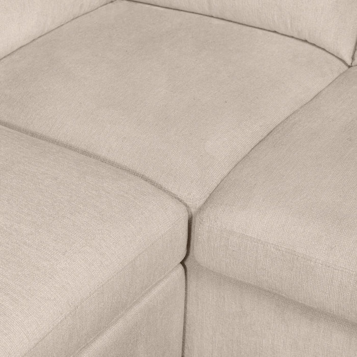 Envy 3-Piece Chenille Fabric Sectional - Almond Beige