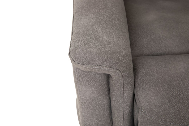 Claire 34\" Leather-Look Fabric Power Lift Reclining Chair - Charcoal Grey