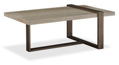 Cyprus 48” Modern Coffee Table - Beige/Bronze | Table à café Cyprus - beige et bronze