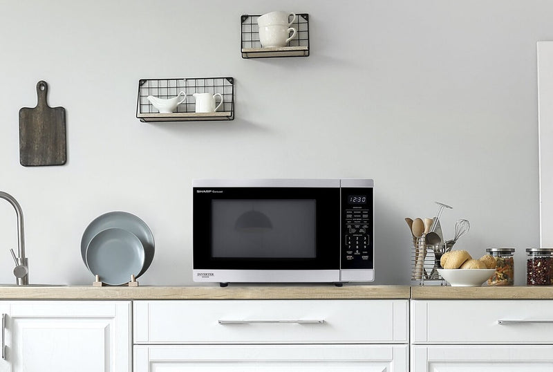 Sharp 1.4 Cu. Ft. Carousel® Countertop Microwave with Inverter Technology - Stainless Steel - SMC1464KSC