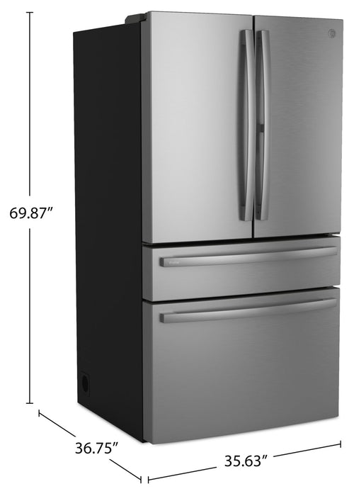 GE 36” 28.7 Cu. Ft. French-Door Refrigerator - Fingerprint Resistant Stainless Steel - PGE29BYTFS