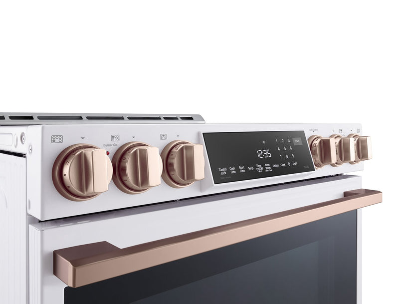 LG Studio 6.3 Cu. Ft. InstaView® Induction Range with Air Fry and Air Sous Vide - Essence White - LSIS6338NE