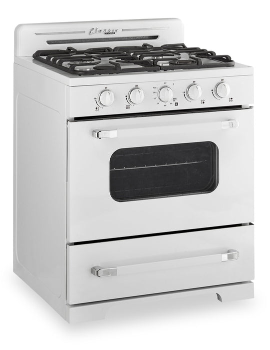 Off-Grid Classic Retro by Unique 30\" 3.9 Cu. Ft. Propane Gas Range - Marshmallow White - UGP-30CR OF2 W