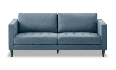 Metro 78" Fabric Sofa with Tufted Seat Cushions and Reversible Back Cushions - Denim Blue | Sofa Metro de 78 po en tissu avec coussins de siège capitonnés et coussins de dossier réversibles - bleu denim