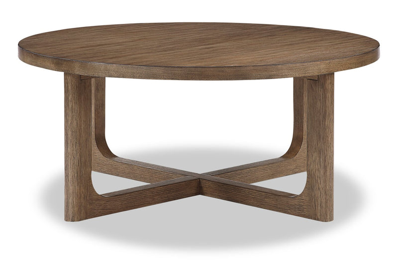 Maxwell 42\" Round Coffee Table - Light Brown Hickory