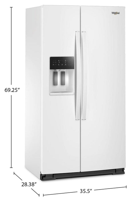 Whirlpool 36\" 21 Cu. Ft. Side-by-Side Refrigerator - White - WRSC5536RW