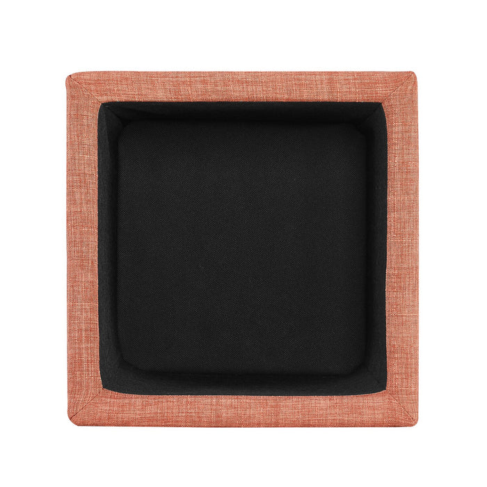 Halifax 14.75\" Square Fabric Storage Ottoman - Orange