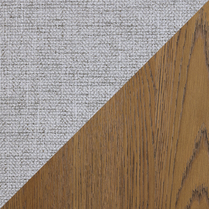 Lotus Dining Chair with Polyester Fabric, Wood - Light Grey