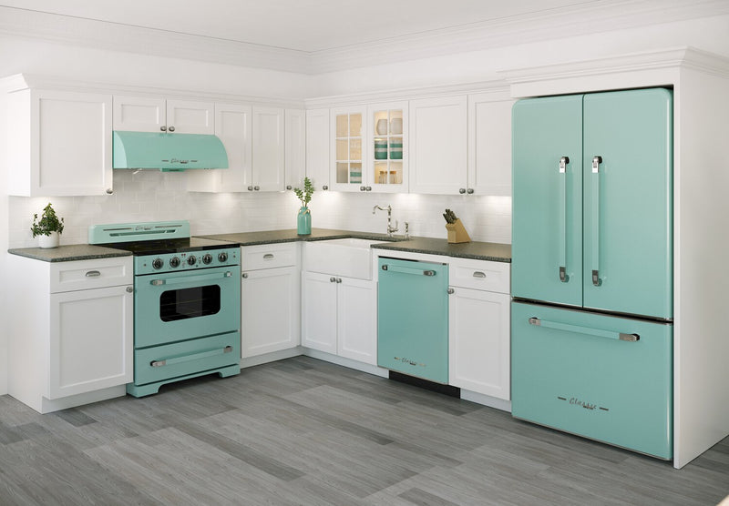 Classic Retro by Unique 36\" 21.4 Cu. Ft. Counter-Depth Refrigerator - Ocean Mist Turquoise - UGP-595L T AC