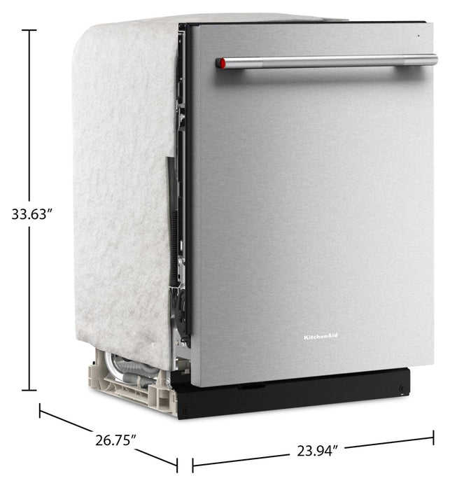 KitchenAid 24\" 44 dBA Dishwasher with 360° Max Jets™ Third Rack - PrintShield™ Stainless - KDTS724SPS