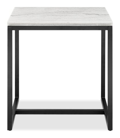Webber 20\" Modern Marble End Table - White