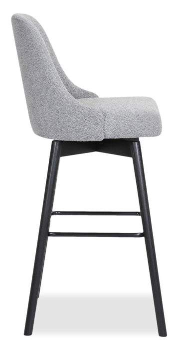 Nash Counter-Height Stool with Swivel Seat, Polyester Fabric, Metal - Grey