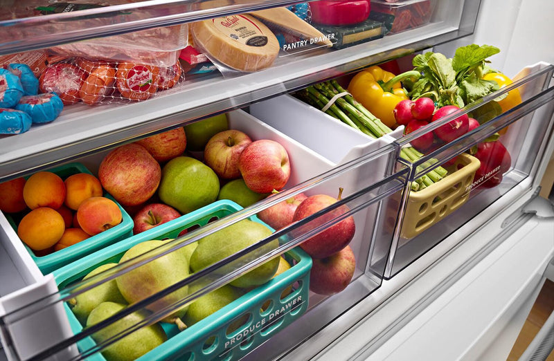 KitchenAid 36\" 20 Cu. Ft. Counter-Depth French-Door Refrigerator - White - KRFC136RWH