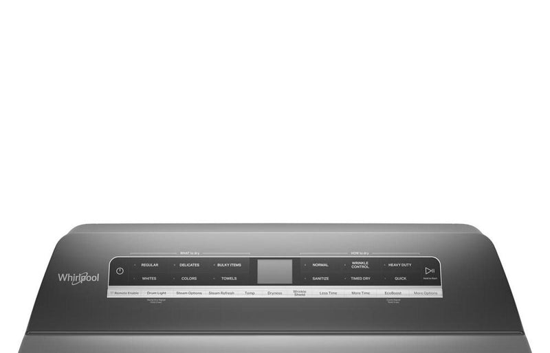 Whirlpool 7.4 Cu. Ft. Smart Gas Dryer with Steam - Chrome Shadow - WGD8127LC