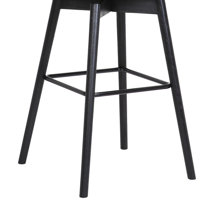Nash Counter-Height Stool with Swivel Seat, Vegan Leather Fabric, Metal - Charcoal