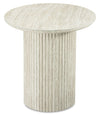 Sullivan 23.6\" Round End Table with Sintered Stone Top - Beige Travertine