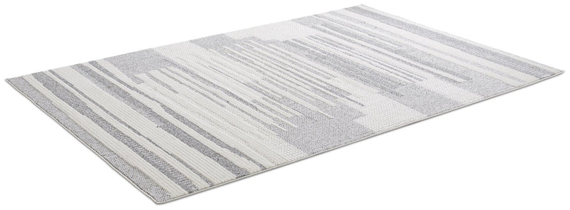 Rhodes Checkered Grey Area Rug - 5'3\" x 7'7\"
