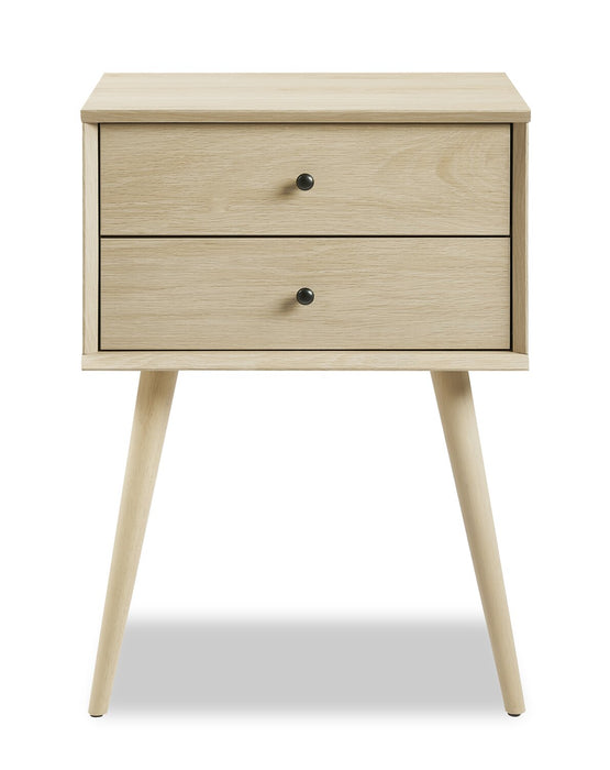 Mori Bedside 2-Drawer Nightstand, 18\"W x 25.75\"H - Natural