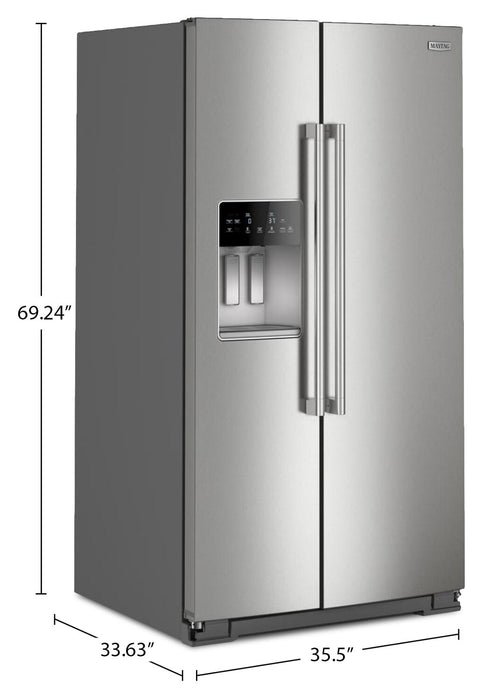 Maytag 36\" 28.7 Cu. Ft. Side-by-Side Refrigerator - Fingerprint-Resistant Stainless - MRSF6636RZ