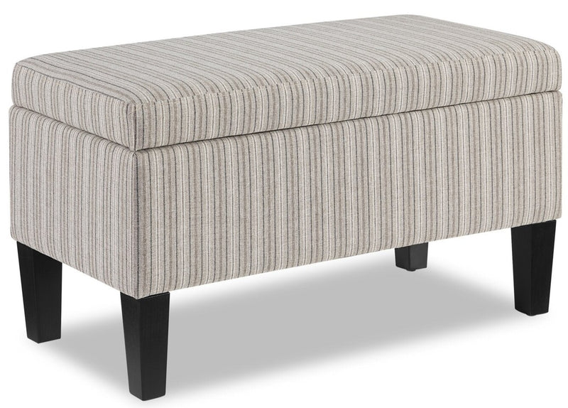 Calgary 32\" Storage Fabric Ottoman - Grey Striped