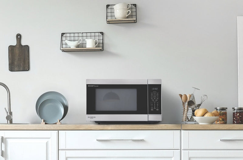 Sharp 1.6 Cu. Ft. Carousel® Countertop Microwave with Inverter Technology - Stainless Steel - SMC1664KSC